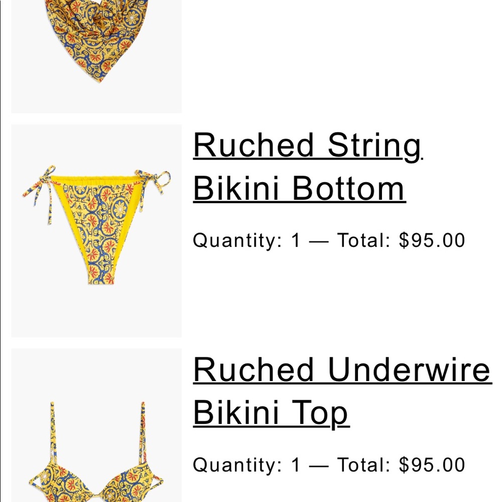 WeWoreWhat Bikini Top and Bottom